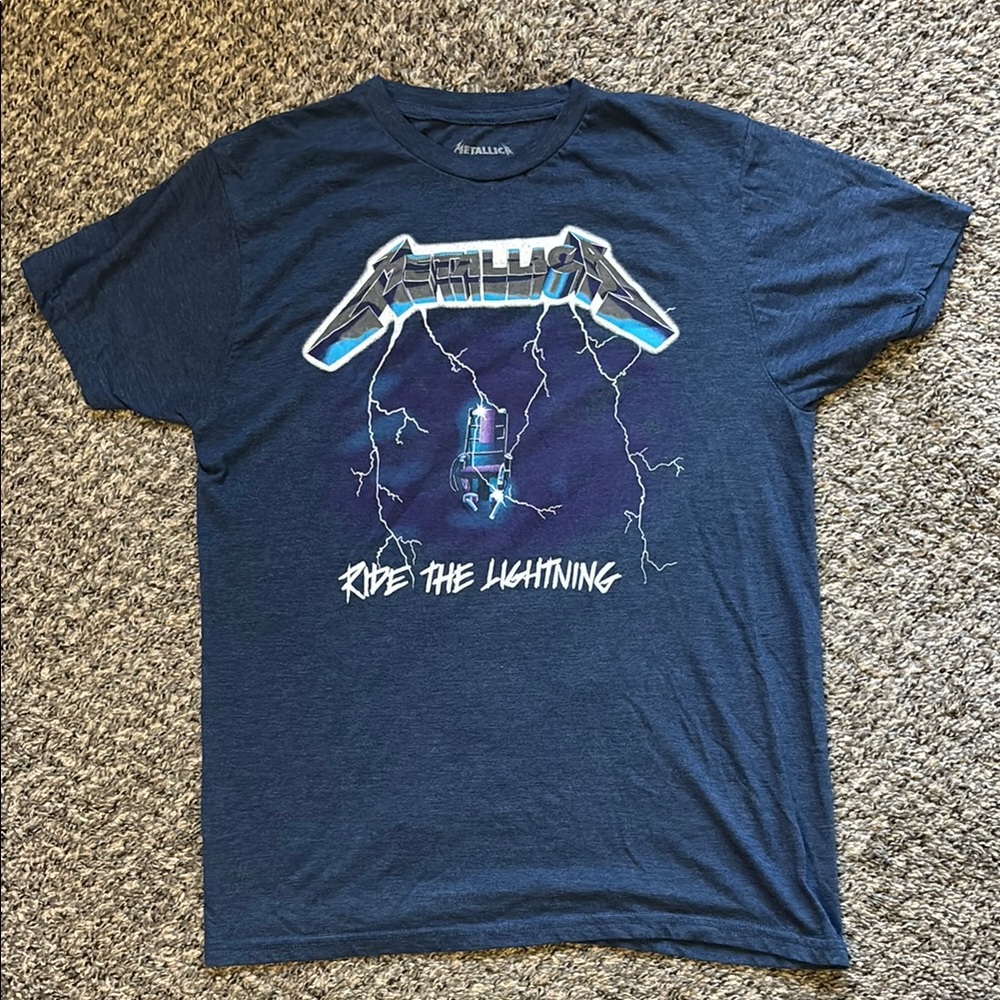 Metallica Ride the Lightning blue T-shirt
